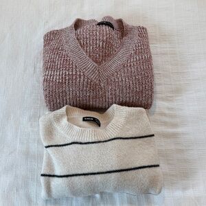 SHEIN Brown and Cream Sweater Duo